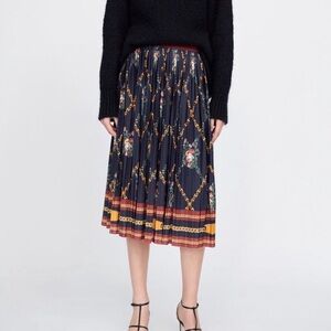 Zara floral midi skirt